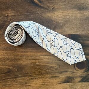 Vintage 90s Givenchy Monsieur Necktie Silk Abstract Swirl Made In USA Designer